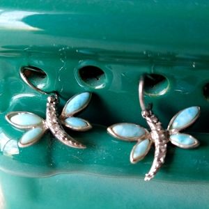 Turquoise and Crystal Dragonfly Earrings